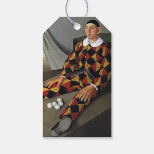 De jongleur (door Antonio Donghi) Cadeaulabel (Voorkant)