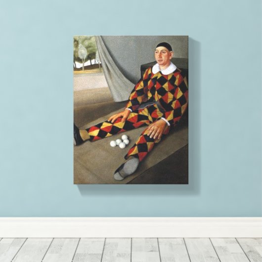 De jongleur (door Antonio Donghi) Canvas Afdruk (Insitu (Houten vloer))