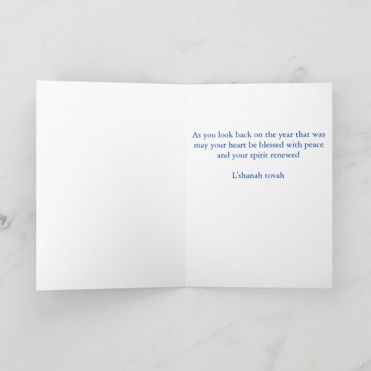 De Joodse Blauwe en Gouden Kleur L'shanah Tovah Feestdagen Kaart (Binnen)