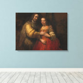 De joodse bride (door Rembrandt) Canvas Afdruk (Insitu (Houten vloer))