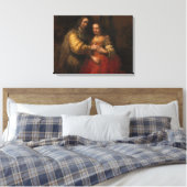 De joodse bride (door Rembrandt) Canvas Afdruk (Insitu (Slaapkamer))