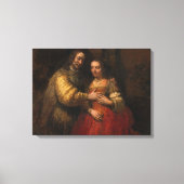 De joodse bride (door Rembrandt) Canvas Afdruk (Voorkant)
