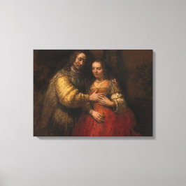 De joodse bride (door Rembrandt) Canvas Afdruk
