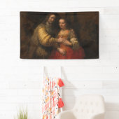 De joodse bride (door Rembrandt) Spandoek (Insitu)