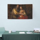 De joodse bride (door Rembrandt) Spandoek (Beurs)