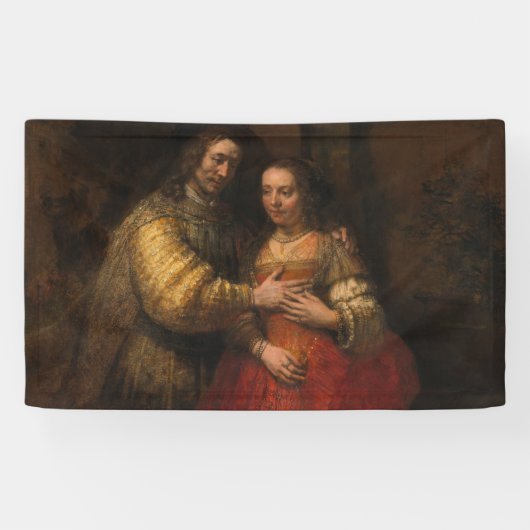 De joodse bride (door Rembrandt) Spandoek (Horizontaal)