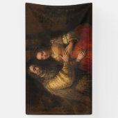 De joodse bride (door Rembrandt) Spandoek (Verticaal)