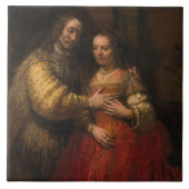 De joodse bride (door Rembrandt) Tegeltje (Voorkant)