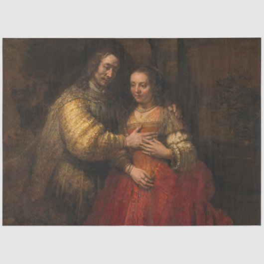 De joodse bride (door Rembrandt) Tissuepapier (Voorkant)