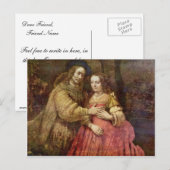 De Joodse bruid (het echtpaar) – Rembrandt van Rij Briefkaart (Voorkant / Achterkant)