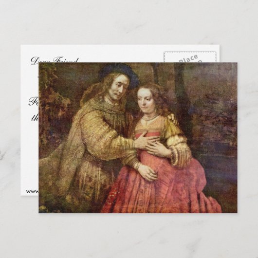 De Joodse bruid (het echtpaar) – Rembrandt van Rij Briefkaart (Voorkant / Achterkant)