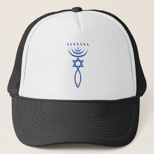 De Joodse Messianische zegel van Jeruzalem Trucker Pet (Voorkant)