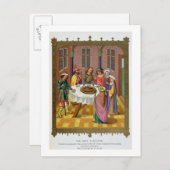 De joodse Passover, facsimile van een 15e-eeuwse m Briefkaart (Voorkant / Achterkant)