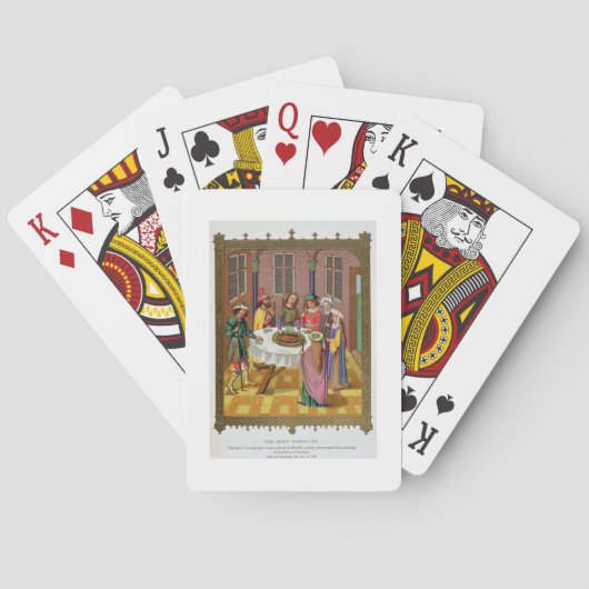 De joodse Passover, facsimile van een 15e-eeuwse m Pokerkaarten (Achterkant)
