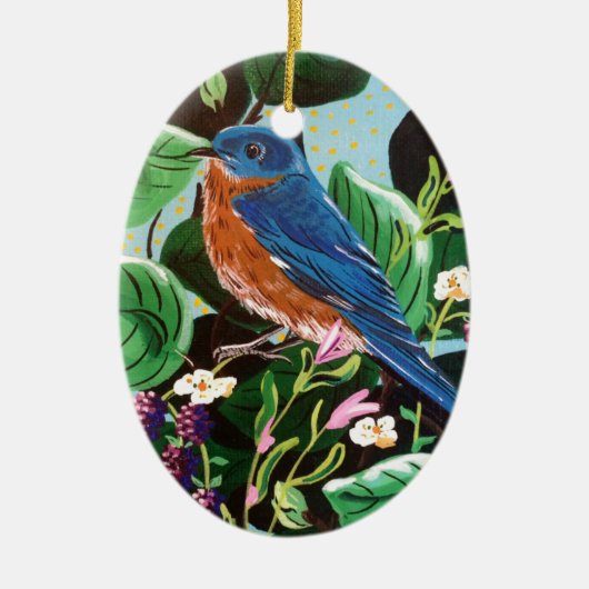 De Joy of Jam Bluebird Keramisch Ornament (Voorkant)