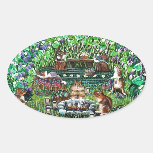 De Joy of Jam Ovale Sticker (Voorkant)