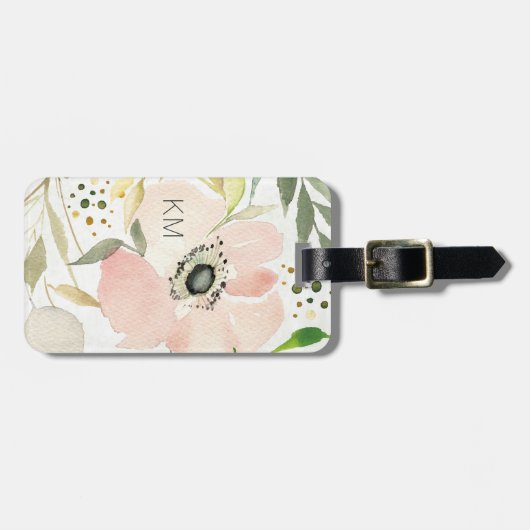 De Joy of White | Waterverf Floral Pattern Bagagelabel (Voorkant horizontaal)