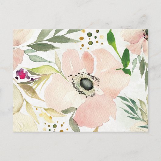 De Joy of White | Waterverf Floral Pattern Briefkaart (Voorkant)