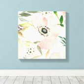 De Joy of White | Waterverf Floral Pattern Canvas Afdruk (Insitu (Houten vloer))