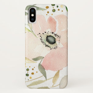 De Joy of White   Waterverf Floral Pattern iPhone X Hoesje