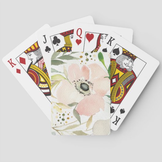 De Joy of White | Waterverf Floral Pattern Pokerkaarten (Achterkant)