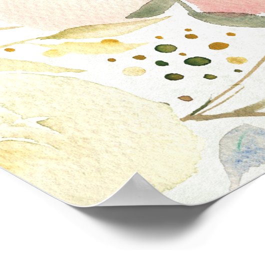 De Joy of White | Waterverf Floral Pattern Poster (Hoek)