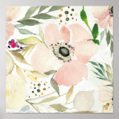 De Joy of White | Waterverf Floral Pattern Poster (Voorkant)
