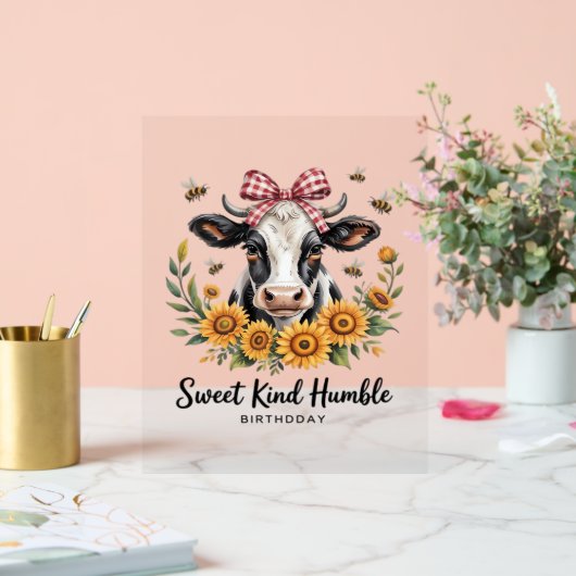 De Joyfull Strawberry Koe Koe liefde Classic T-Shi Acryl Bord (Huwelijk)