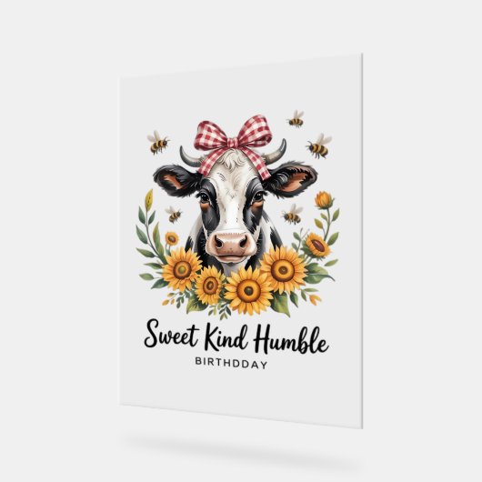 De Joyfull Strawberry Koe Koe liefde Classic T-Shi Acryl Bord (Hoek)