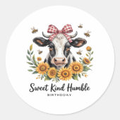 De Joyfull Strawberry Koe Koe liefde Classic T-Shi Ronde Sticker (Voorkant)