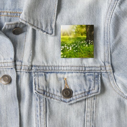 De Joys of Spring Vierkante Button 5,1 Cm (In situ)