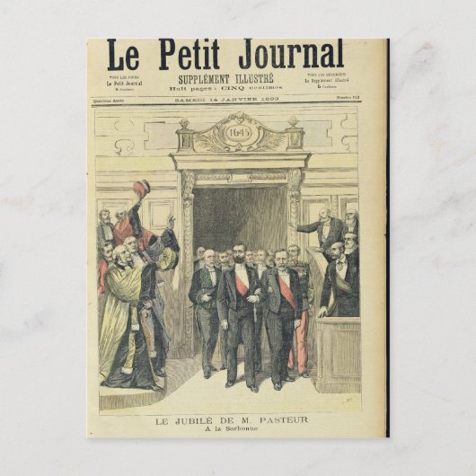 De Jubilee van Louis Pasteur bij de Sorbonne Briefkaart (Voorkant)