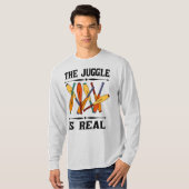 De Juggle is Echte Jugglers Grappig Graphic T-shirt (Voorkant volledig)
