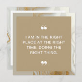 De juiste plaats Positieve Bevestiging Kaart (Voorkant / Achterkant)