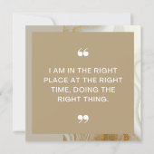 De juiste plaats Positieve Bevestiging Kaart (Voorkant)