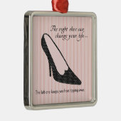 De juiste schoenen - Roze Metalen Ornament (Rechts)