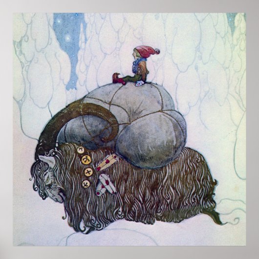 “De Julbock” Kerstgeit door John Bauer Poster (Voorkant)