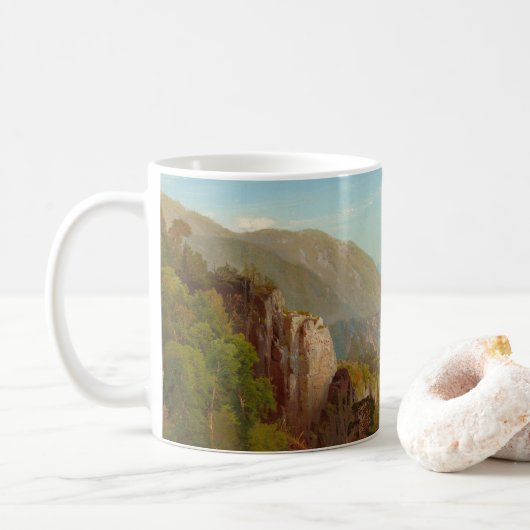 De Juniata rivier, Pennsylvania, door Thomas Moran Koffiemok (Met donut)