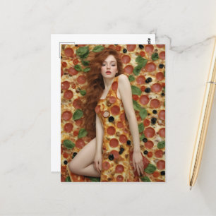 De jurk van de pizza briefkaart
