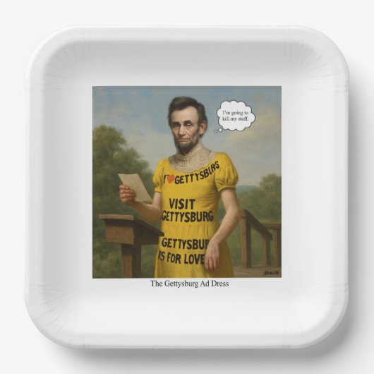 De jurk van Gettysburg Papieren Bordje (Voorkant)