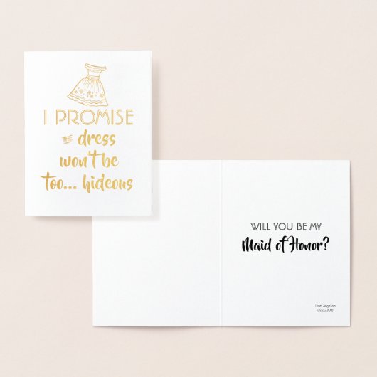 DE JURK ZAL NIET TE GRAPPIG ZIJN - Bridesmaid Voor Folie Kaarten (Display)