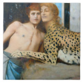 De jurken, Fernand Khnopff Tegeltje (Voorkant)