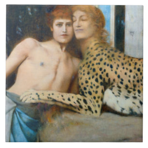 De jurken, Fernand Khnopff Tegeltje