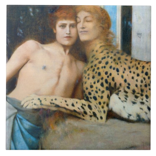 De jurken, Fernand Khnopff Tegeltje (Voorkant)