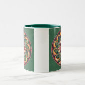 De juweel van de Heart Mandala-Mok Tweekleurige Koffiemok (Center)