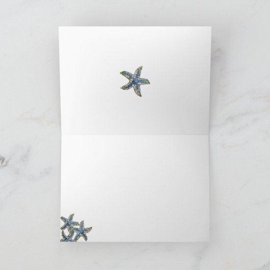 De Juwelen van de zeester danken u (editable) Lege Bedankkaart (Binnen)