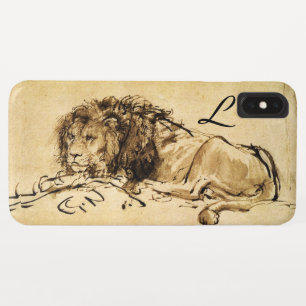 DE KAAP LEEUW LIGGEND, Sepia, Zwart Monogram Case-Mate iPhone Case