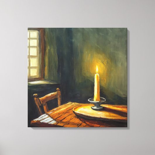 De kaars - gewikkeld canvas print (Voorkant)