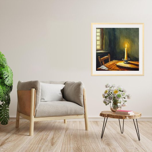 De kaars - gewikkeld canvas print