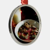De Kaars van het Koekje van Kerstmis Metalen Ornament (Rechts)
